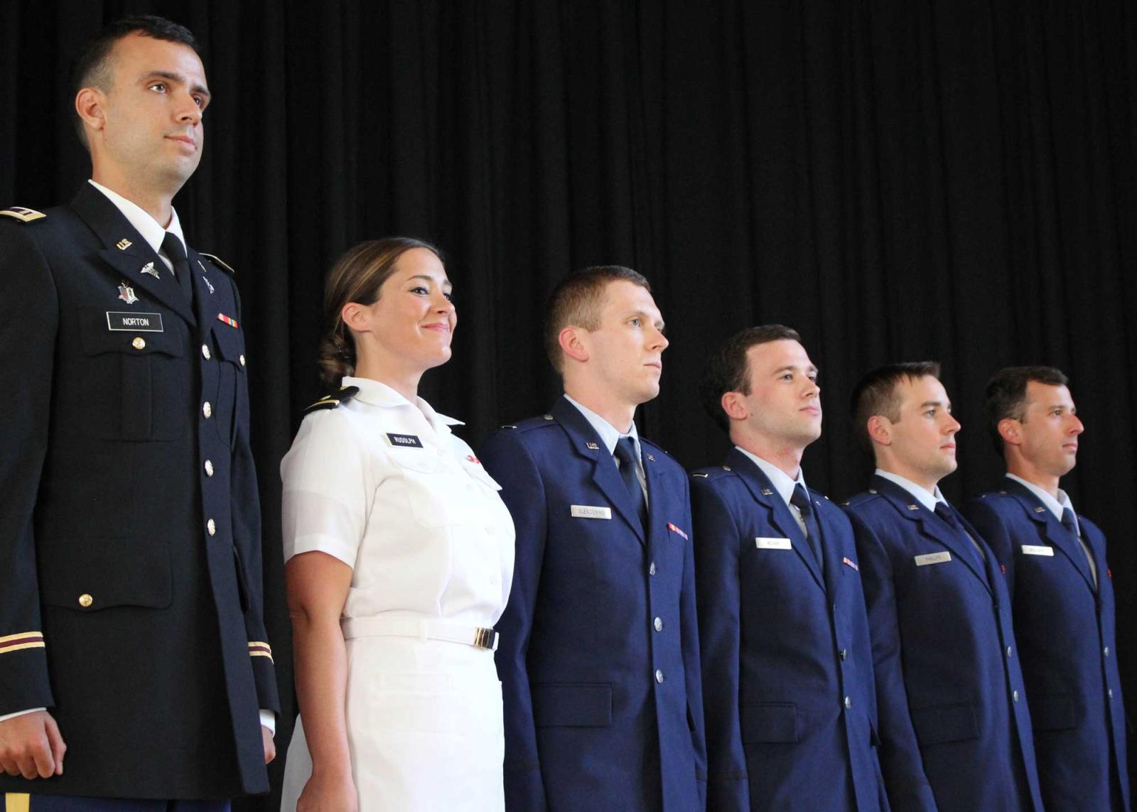 Taylor Rudolph at VCOM military promotion ceremony