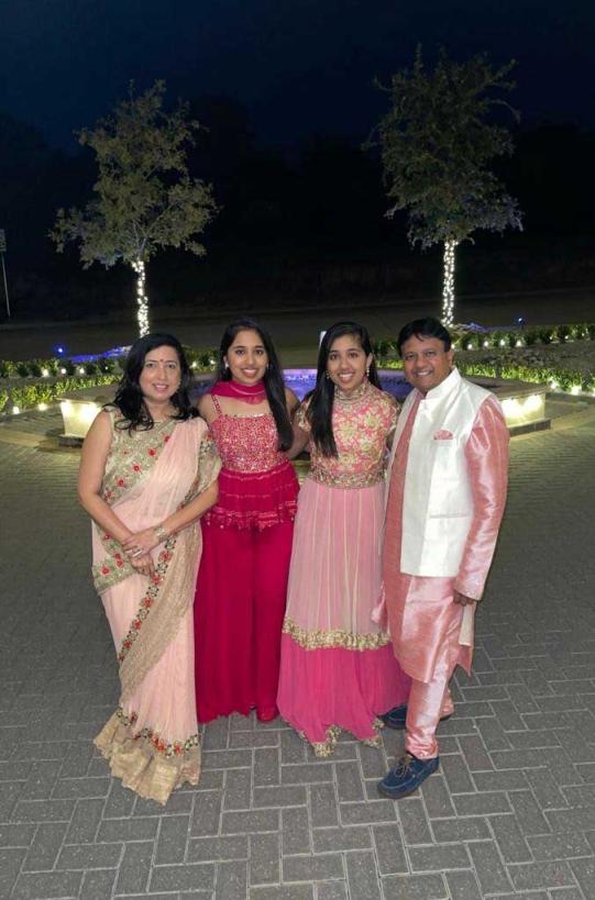 Drs. Ishani and Shivani Sharma in traditional clothing