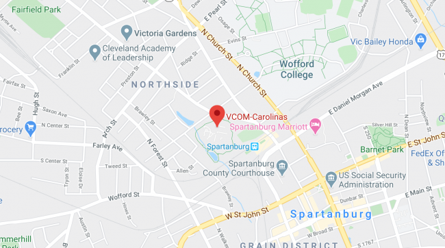Image of a Google Map showing VCOM-Carolinas location.