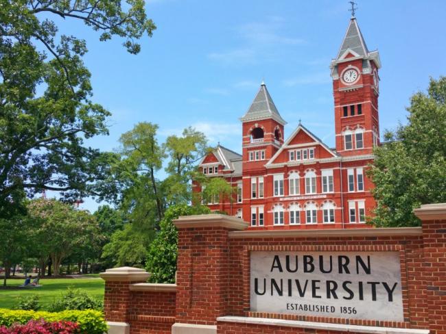 auburn university campus and sign