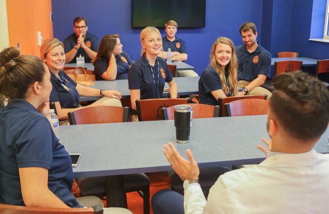 Students at orientation session