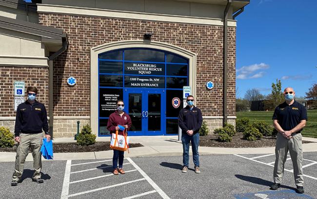 Carpenetti mask drop off Blacksburg Rescue Squad