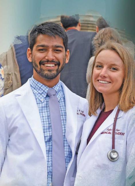 Students in white coats