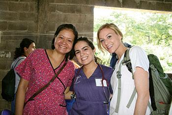 Chelsea serving in El Salvador