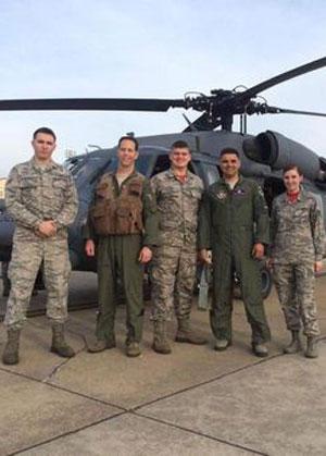 Jackson Stogsdill with airmen