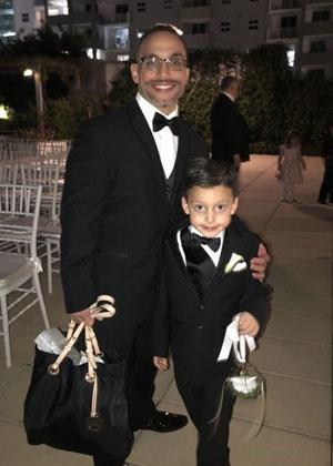Pedro Valdes with son