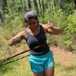 Madison Lambert hula hooping