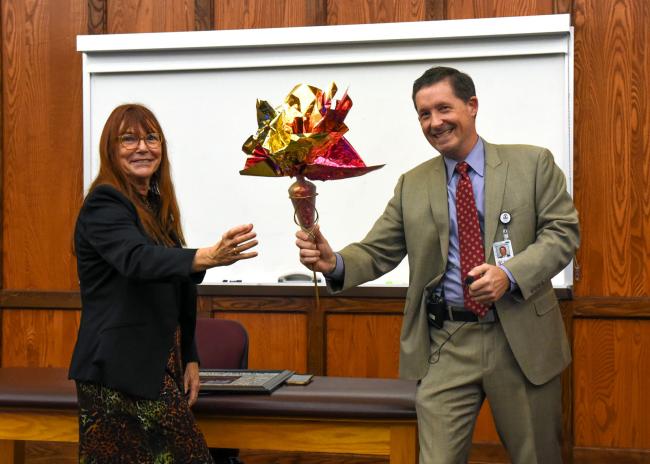 Dr. Willcox posing with Dr. Januchowski