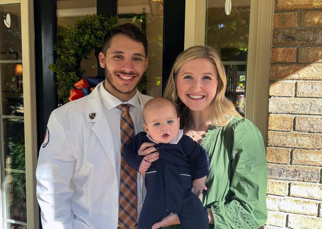 Matthew Farinella with wife and child
