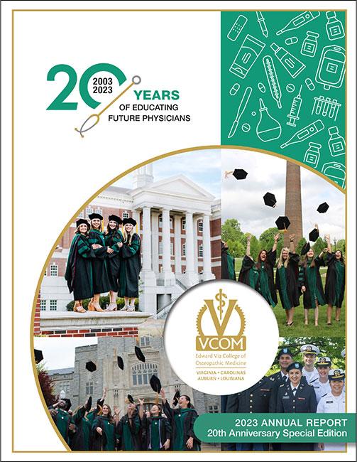 2023 Annual Report Cover with students in regalia