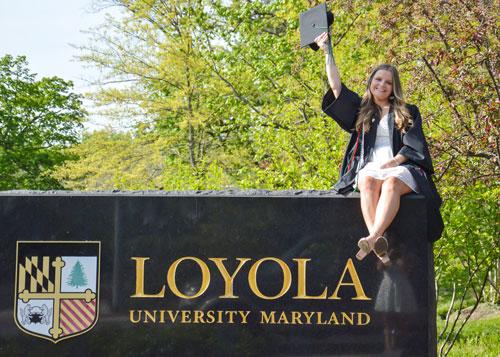 Erin Onken graduating from Loyola University in Maryland