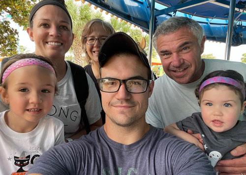 Luke Perry selfie with family on a merry-go-round