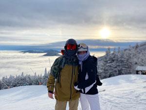 Logan Gardner on a snowy mountain top