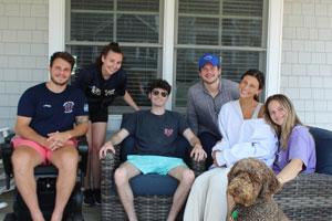 Logan Gardner with his family and dogs