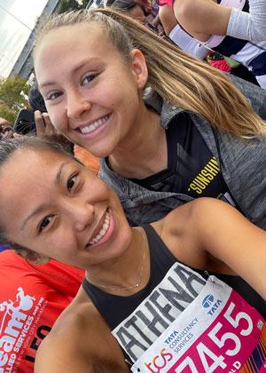 Athena Lee with a friend