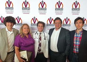 Michael Paunove with family at VCOM-Louisiana white coat ceremony