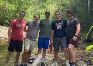 Kade Simar on a hike with friends