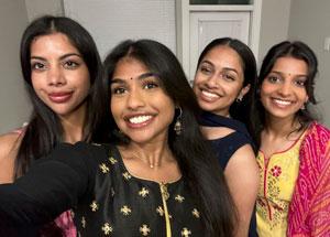 Netra Sivanandan selfie with friends