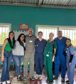 Brennan Medlin with a group on a mission trip