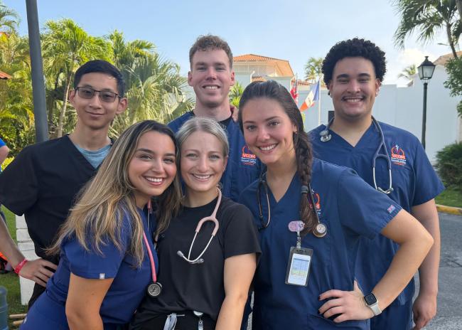 VCOM-Carolinas students in scrubs smiling