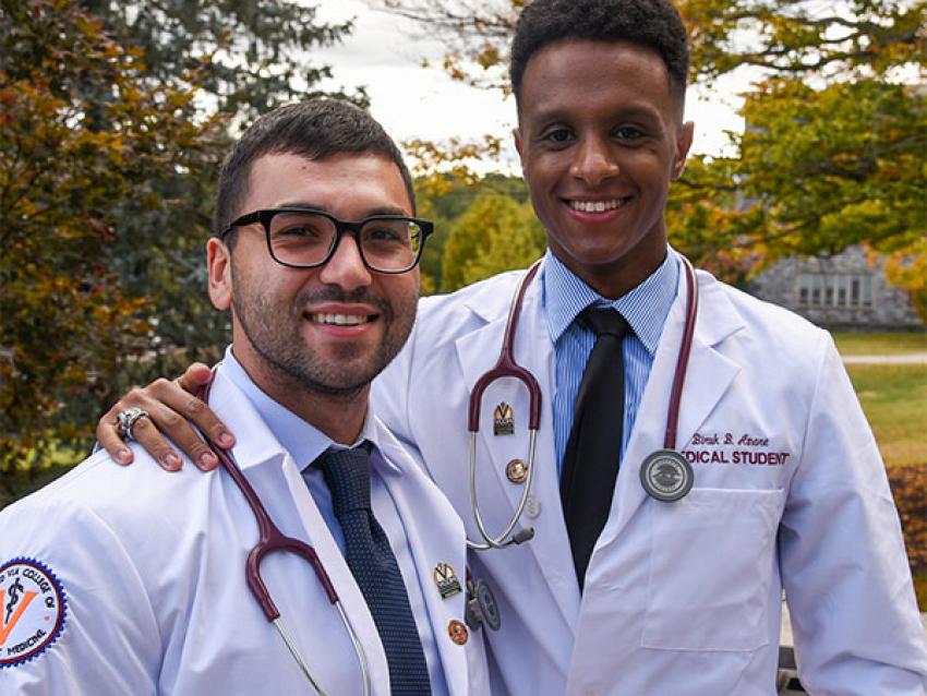 Students in white coats