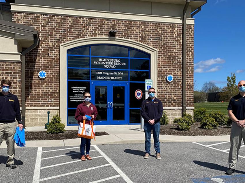 Carpenetti mask drop off Blacksburg Rescue Squad