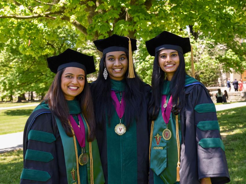 VCOM Virginia graduates posing in regalia