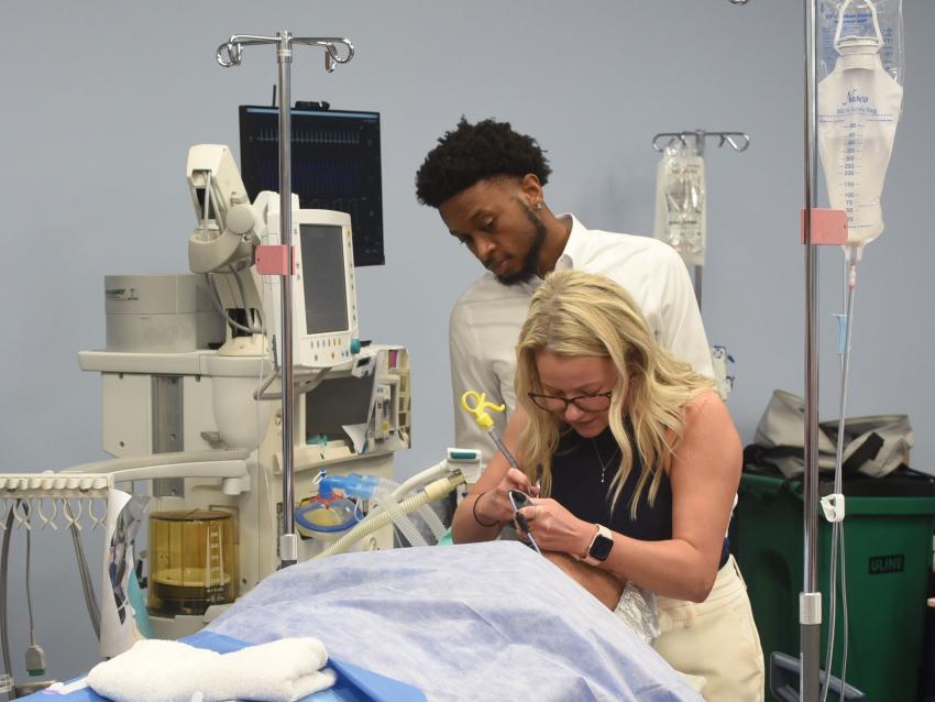 Anesthesia Assistant Program student in a simulation lab