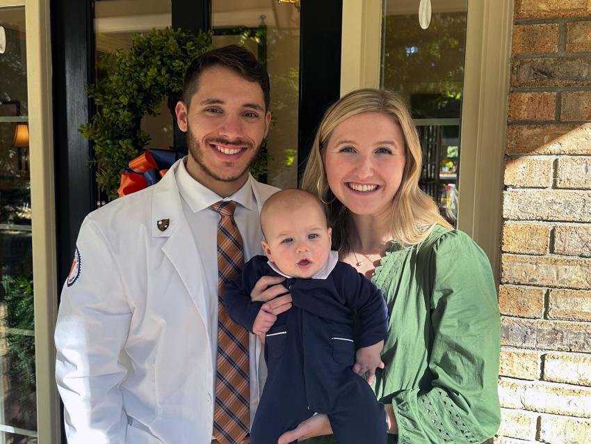 Matthew Farinella with wife and child