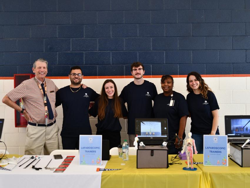 VCOM-Auburn faculty and students at an outreach STEM event
