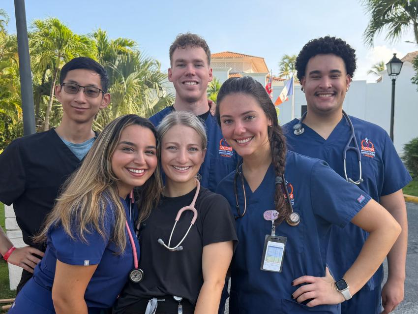 VCOM-Carolinas students in scrubs smiling