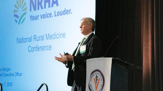 VCOM National Rural Medical Conference speaker addressing the attendees