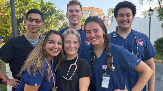 VCOM-Carolinas students in scrubs smiling